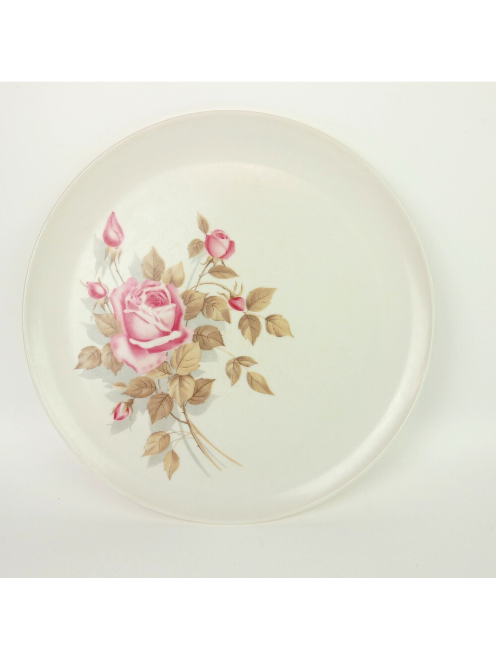 Vintage Boonton Melmac Dinner Plate Normandy Rose Flower Pattern Mid Century MCM